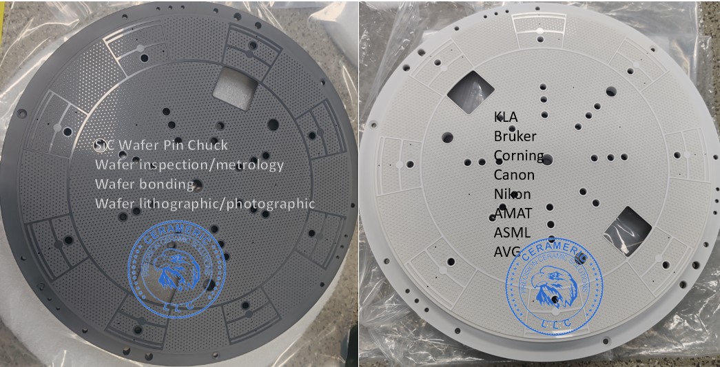 Pin Chuck SiC Chuck SiSiC Wafer Chuck  Semiconductor Wafer Inspection Metrology Bonding
